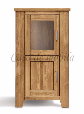Echtholz schrank mit glastür links LOFT 80x139x47cm Eiche massiv natur geölt Casa de mobila Goslar Echtholz schrank mit glastür links LOFT 80x139x47cm Eiche massiv natur geölt Casa de mobila Goslar