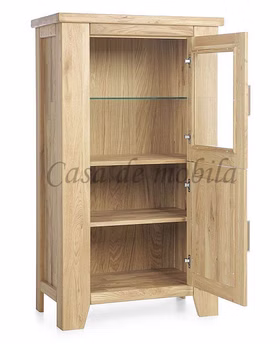 Massivholz Vitrine Klein rechts LOFT 80x139x47cm Eiche massiv natur geölt Casa de mobila Goslar Massivholz Vitrine Klein rechts LOFT 80x139x47cm Eiche massiv natur geölt Casa de mobila Goslar