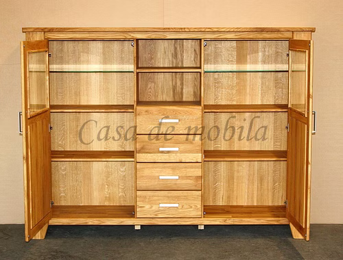 Massivholz Highboard LOFT Breit 202x151x47cm Eiche massiv natur geölt Casa de mobila Goslar