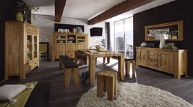 Echtholz Esszimmermöbel LOFT 131x160x47cm Eiche massiv natur geölt Casa de mobila Goslar Echtholz Esszimmermöbel LOFT 131x160x47cm Eiche massiv natur geölt Casa de mobila Goslar