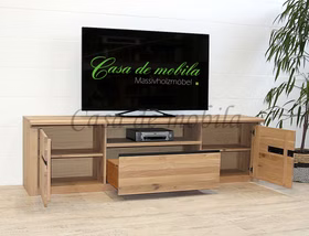 Massivholz TV-Kommode 219x62x40cm HORIZONT Wildeiche massiv Bianco geölt von Casademobila Goslar Massivholz TV-Kommode 219x62x40cm HORIZONT Wildeiche massiv Bianco geölt von Casademobila Goslar