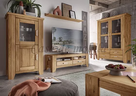 Massivholz TV-möbel Groß mit Schubladen LOFT 140x45x45cm Eiche massiv natur geölt Casa de mobila Goslar Massivholz TV-möbel Groß mit Schubladen LOFT 140x45x45cm Eiche massiv natur geölt Casa de mobila Goslar