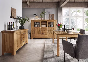 Massivholz Esszimmer Ausziehtisch TAMPA 180x75x90cm Eiche massiv natur geölt Casa de mobila