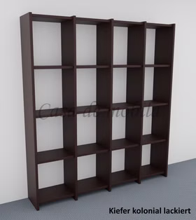 Massivholz Bücherregal 181x197x33cm CONTRA Kiefer massiv dunkelbraun cuba kolonial von Casademobila Goslar