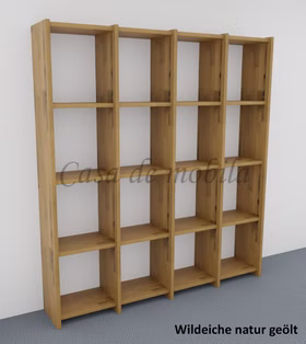 Massivholz raumteiler regal schmal 181x197x33cm CONTRA Wildeiche massiv natur geölt von Casademobila Goslar