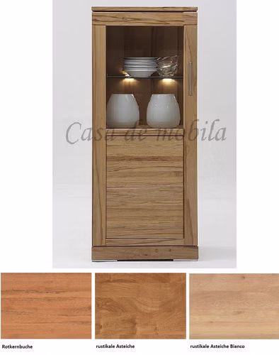 Massivholz Vitrine Casera 64x154x42cm Kernbuche, Asteiche massiv natur oder Bianco geölt Wimmer Casa de Mobila Goslar Massivholz Vitrine Casera 64x154x42cm Kernbuche, Asteiche massiv natur oder Bianco geölt Wimmer Casa de Mobila Goslar