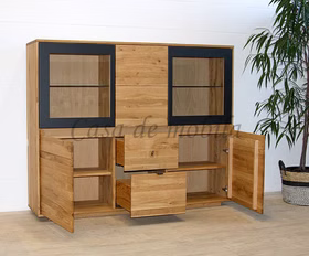Highboard 168x136x40cm FLORENZ Wildeiche massiv Roheffekt geölt Design von Casademobila Goslar Highboard 168x136x40cm FLORENZ Wildeiche massiv Roheffekt geölt Design von Casademobila Goslar