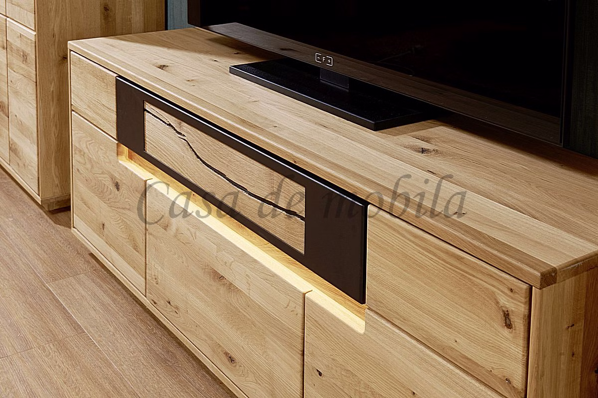 Wohnwand 4teilig FLORENZ Wildeiche massiv Roheffekt geölt Design von Casademobila Goslar Wohnwand 4teilig FLORENZ Wildeiche massiv Roheffekt geölt Design von Casademobila Goslar