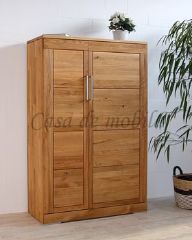 Esszimmerschrank 100x154x42cm CASERA schmale Tür links rustikale Asteiche massiv natur geölt von Casademobila Goslar Wimmer möbel