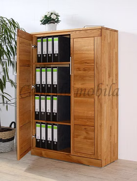 Aktenschrank 100x154x42cm CASERA schmale Tür rechts Wildeiche massiv natur geölt von Casademobila Goslar