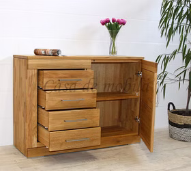 Sideboard 120x87x42cm CASERA Massivholz geölt Schubladen links von Casademobila Goslar Sideboard 120x87x42cm CASERA Massivholz geölt Schubladen links von Casademobila Goslar