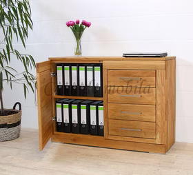Massivholz Ordner-kommode mit schubladen CASERA 120x87x42cm Asteiche massiv natur geölt Casa de mobila Goslar Massivholz Ordner-kommode mit schubladen CASERA 120x87x42cm Asteiche massiv natur geölt Casa de mobila Goslar