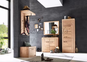 Massivholz Garderobenschrank links SKYLINE 71x203x40cm Wildeiche massiv natur oder Bianco geölt Casa de mobila Goslar Massivholz Garderobenschrank links SKYLINE 71x203x40cm Wildeiche massiv natur oder Bianco geölt Casa de mobila Goslar