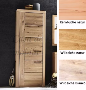 Massivholz Flurschrank links SKYLINE 71x203x40cm Kernbuche Wildeiche massiv natur oder Bianco geölt Casa de mobila Goslar Massivholz Flurschrank links SKYLINE 71x203x40cm Kernbuche Wildeiche massiv natur oder Bianco geölt Casa de mobila Goslar
