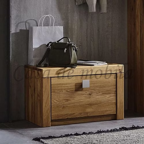 Massivholz Schuhkommode SKYLINE 71x45x40cm Kernbuche Wildeiche massiv natur oder Bianco geölt Casa de mobila Goslar