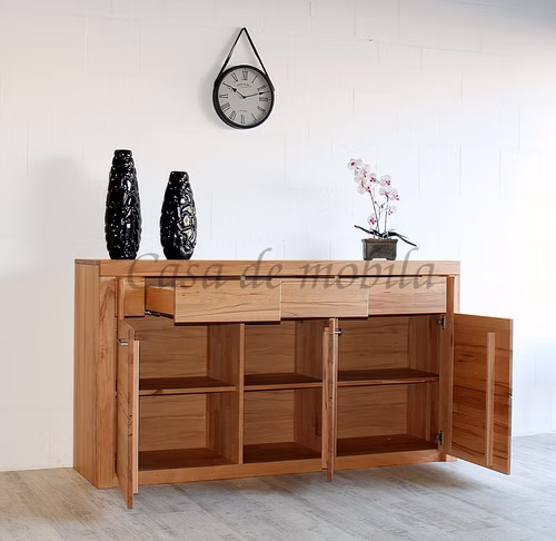 Sideboard SKYLINE 3-türig 173x94x45cm Kernbuche oder Wildeiche massiv geölt von Casa de mobila Goslar