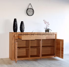 Sideboard 3-türig SKYLINE 173x94x45cm buche massiv natur geölt Casa de mobila Goslar Massivholz kommode 3-türig SKYLINE 173x94x45cm Kernbuche massiv natur geölt Casa de mobila Goslar