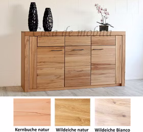 Sideboard SKYLINE 3-türig 173x94x45cm Kernbuche oder Wildeiche massiv geölt Sideboard SKYLINE 3-türig 173x94x45cm Kernbuche oder Wildeiche massiv geölt von Casa de mobila Goslar