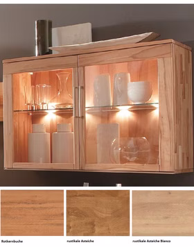 Massivholz Hängevitrine Casera 120x79x42cm Kernbuche, Asteiche massiv natur oder Bianco geölt Wimmer Casa de Mobila Goslar Massivholz Hängevitrine Casera 120x79x42cm Kernbuche, Asteiche massiv natur oder Bianco geölt Wimmer Casa de Mobila Goslar