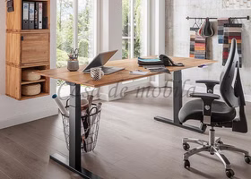 Schreibtisch 140x65-130x70cm FLORENZ höhenverstellbar Wildeiche massiv geölt von Casademobila Goslar Schreibtisch 140x65-130x70cm FLORENZ höhenverstellbar Wildeiche massiv geölt von Casademobila Goslar