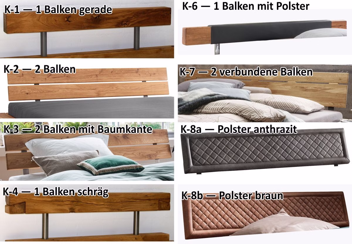 Kopfteil-Auswahl für Balkenbetten
