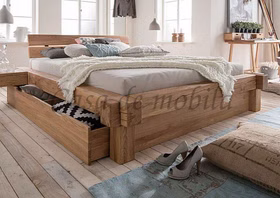 Massivholz Balkenbett mit schubladen 140,160,180,200x40cm WOODSTOCK Wildeiche massiv geölt Casa de mobila Goslar Massivholz Balkenbett mit schubladen 140,160,180,200x40cm WOODSTOCK Wildeiche massiv geölt Casa de mobila Goslar
