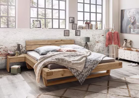 Holzbett Doppelbett mit 2er kopfteil überlänge 220cm WOODSTOCK Asteiche massiv natur geölt mit Wuchsrissen Casa de mobila Goslar Holzbett Doppelbett mit 2er kopfteil sondermaß 220 cm WOODSTOCK Asteiche massiv natur geölt mit Wuchsrissen Casa de mobila Goslar