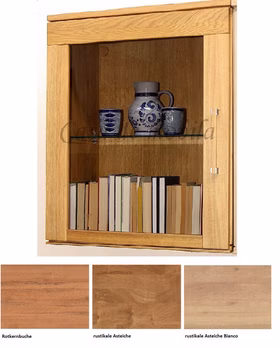 Massivholz Hängevitrine Casera 64x79x42cm Kernbuche, Asteiche massiv natur oder Bianco geölt Wimmer Casa de Mobila Goslar Massivholz Hängevitrine Casera 64x79x42cm Kernbuche, Asteiche massiv natur oder Bianco geölt Wimmer Casa de Mobila Goslar