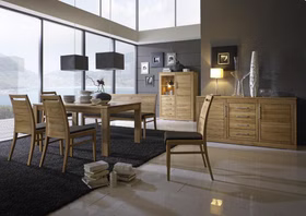 Casera Esszimmer Wimmer Highboard Sideboard Esstisch Posterstühle Kernbuche Asteiche natur oder Bianco geölt Casa de mobila Goslar Casera Esszimmer Wimmer Highboard Sideboard Esstisch Posterstühle Kernbuche Asteiche natur oder Bianco geölt Casa de mobila Goslar