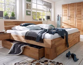 Schubladenbett 140x200x45cm ZENNA Kopfteil geteilt Kernbuche massiv geölt von Casademobila Goslar Schubladenbett 140x200x45cm ZENNA Kopfteil geteilt Kernbuche massiv geölt von Casademobila Goslar