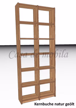 Massivholz Büroregal 92x236x33cm CONTRA kernbuche massiv natur geölt Casademobila Goslar