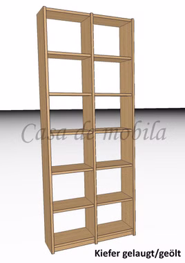 Massivholz Aktenregal 92x236x33cm CONTRA kiefer massiv gelaugt geölt Casademobila Goslar