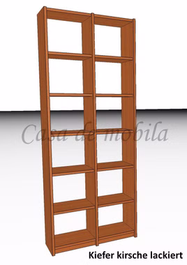Massivholz Aktenregal 92x236x33cm CONTRA kiefer massiv bernsteinfarben lackiert Casademobila Goslar