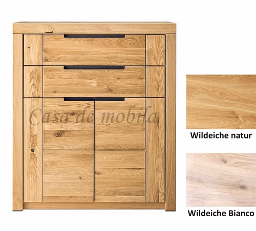Massivholz Hochkommode HORIZONT 102x118x40cm Wildeiche massiv natur oder Bianco geölt Casa de mobila Goslar Massivholz Hochkommode HORIZONT 102x118x40cm Wildeiche massiv natur oder Bianco geölt Casa de mobila Goslar