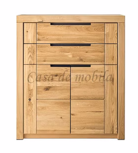 Massivholz Wäscheschrank HORIZONT 102x118x40cm Wildeiche massiv natur oder Bianco geölt Casa de mobila Goslar