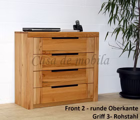 Schubladenkommode HORIZONT 102x92x40cm Rohstahl-Griff Kernbuche massiv natur geölt Casa de mobila Goslar Schubladenkommode HORIZONT 102x92x40cm Rohstahl-Griff Kernbuche massiv natur geölt Casa de mobila Goslar