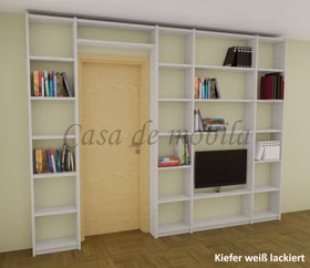 Massivholz Regal Regalwand schmal CONTRA 310x236x21cm Kiefer massiv weiß lackiert Casa de mobila Goslar Massivholz Regal Regalwand schmal CONTRA 310x236x21cm Kiefer massiv weiß lackiert Casa de mobila Goslar