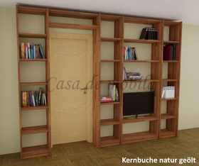 Regalwand tief 310x236x33cm CONTRA Massivholz Bibliothek Regal von Casademobila Goslar Regalwand tief 310x236x33cm CONTRA Massivholz Bibliothek Regal von Casademobila Goslar