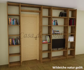 Regalwand tief 310x236x33cm CONTRA Massivholz Bibliothek Regal von Casademobila Goslar Regalwand tief 310x236x33cm CONTRA Massivholz Bibliothek Regal von Casademobila Goslar