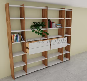 Bücherregal 265x236x33cm CONTRA Massivholz 2farbig von Casademobila Goslar