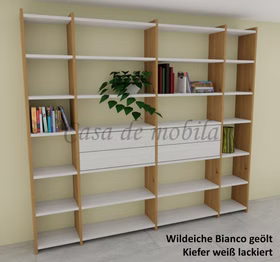 Bücherregal 265x236x33cm CONTRA Massivholz 2farbig von Casademobila Goslar