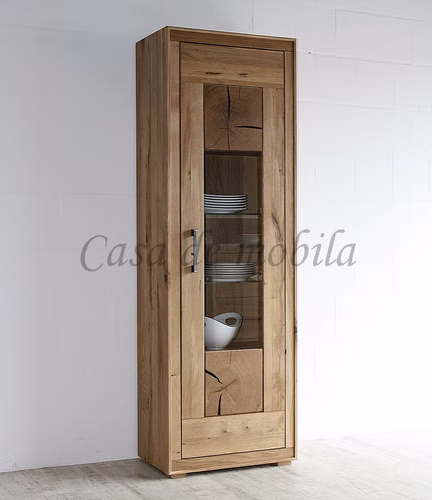Massivholz Vitrine I 62x201x40cm RUSTIC Wildeiche geölt Hirnholz von Casademobila Goslar Massivholz Vitrine I 62x201x40cm RUSTIC Wildeiche geölt Hirnholz von Casademobila Goslar
