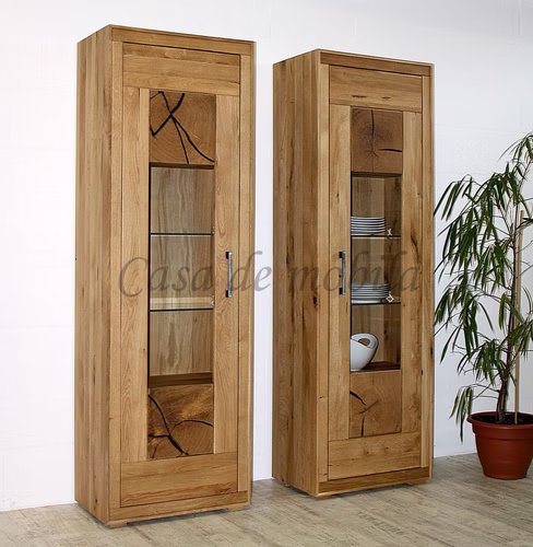 Massivholz Vitrine I 62x201x40cm RUSTIC Wildeiche geölt Hirnholz von Casademobila Goslar Massivholz Vitrine I 62x201x40cm RUSTIC Wildeiche geölt Hirnholz von Casademobila Goslar