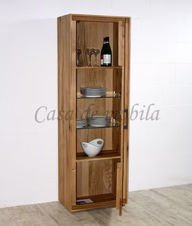 Massivholz Vitrine I 62x201x40cm RUSTIC Wildeiche geölt Hirnholz von Casademobila Goslar Massivholz Vitrine I 62x201x40cm RUSTIC Wildeiche geölt Hirnholz von Casademobila Goslar