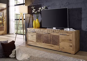 Massivholz TV-Lowboard III 178x62x46cm RUSTIC Wildeiche geölt Hirnholz von Casademobila Goslar Massivholz TV-Lowboard III 178x62x46cm RUSTIC Wildeiche geölt Hirnholz von Casademobila Goslar
