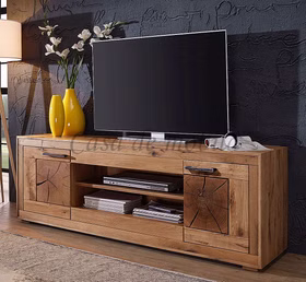 Massivholz TV-Lowboard IV 200x62x46cm RUSTIC Wildeiche geölt Hirnholz von Casademobila Goslar Massivholz TV-Lowboard IV 200x62x46cm RUSTIC Wildeiche geölt Hirnholz von Casademobila Goslar