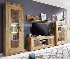 Massivholz Wohnwand 4teilig RUSTIC Wildeiche massiv geölt Hirnholz von Casademobila Goslar Massivholz Wohnwand 4teilig RUSTIC Wildeiche massiv geölt Hirnholz von Casademobila Goslar