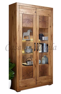 Massivholz Wohnwand 4teilig RUSTIC Wildeiche massiv geölt Hirnholz von Casademobila Goslar
