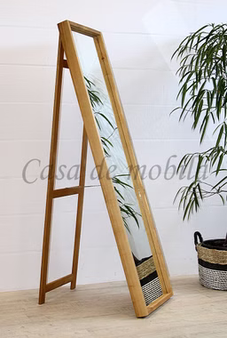 Massivholz Ganzkörperspiegel mit Holzrahmen 50x180cm Wildeiche massiv natur geölt Casa de mobila Goslar