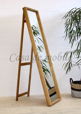 Massivholz Standspiegel mit Holzrahmen 50x180cm Wildeiche massiv natur geölt Casa de mobila Goslar